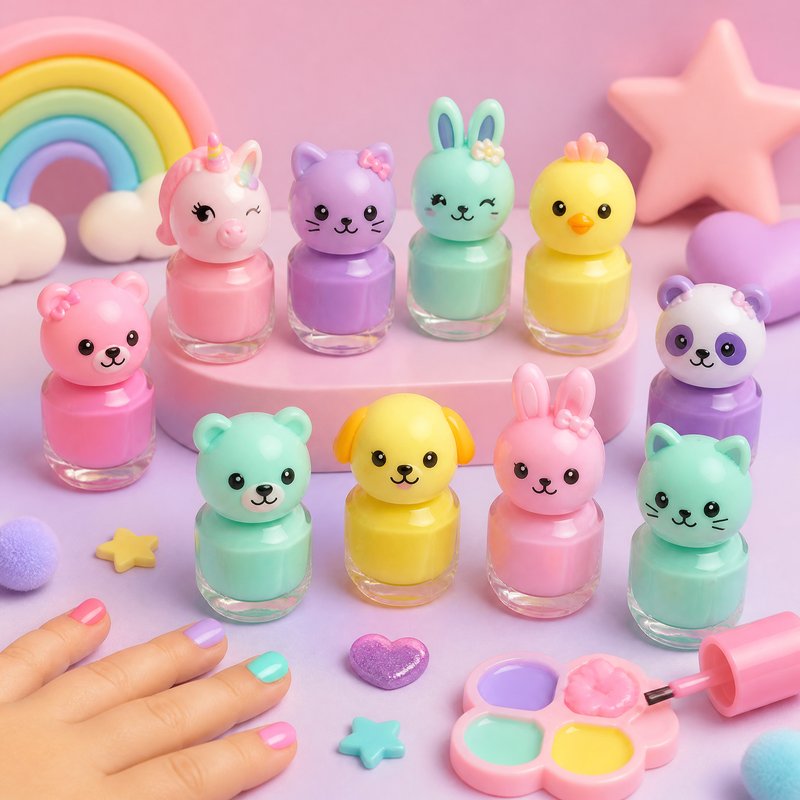 Peel-Off Rainbow Nail Polish Set