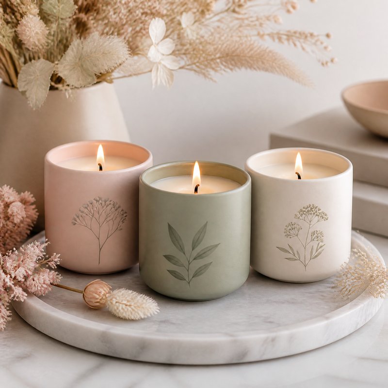 Botanical Soy Candle Trio Set