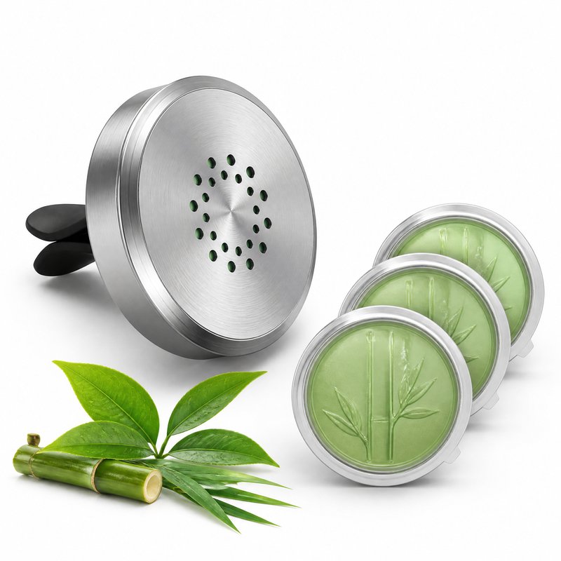 Bamboo & Green Tea Car Clip Set