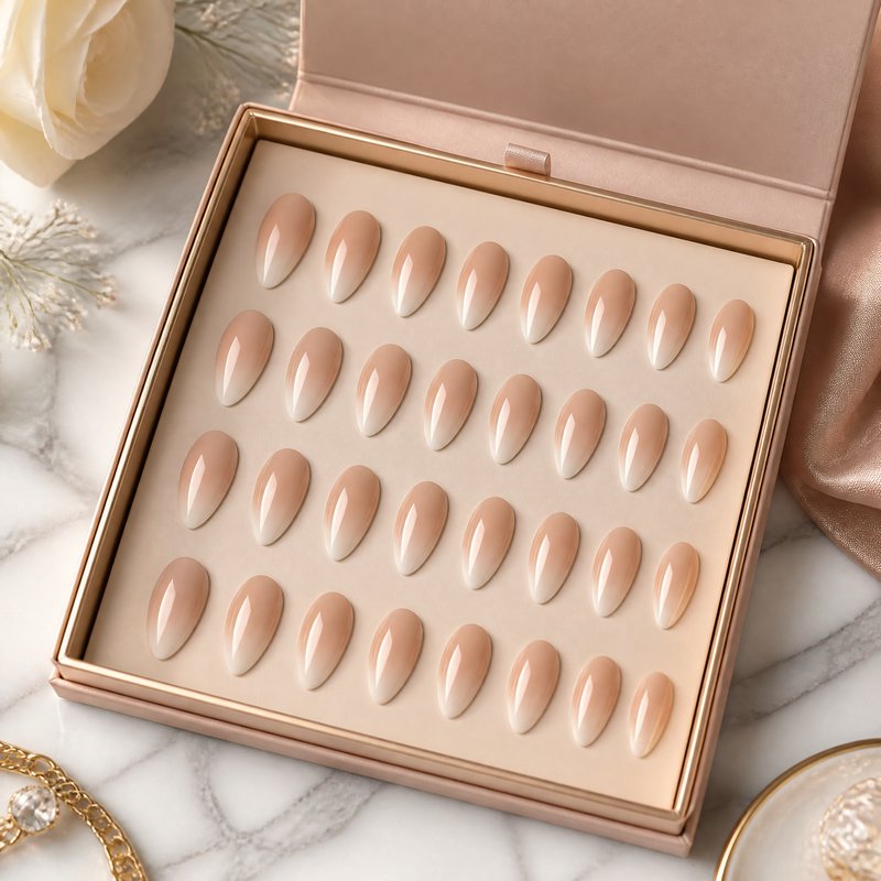 Press-On Almond Nails — Nude Ombre 24pc